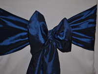 Navy Blue Taffeta Chair Sash